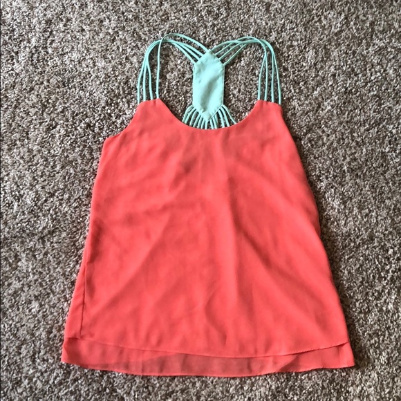 Coral Strappy Back Tank - Picture 1 of 5